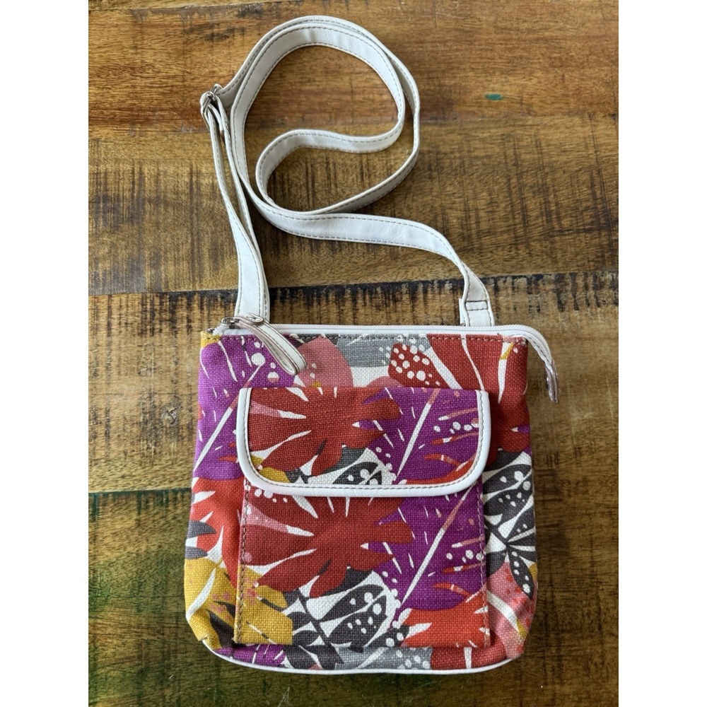 Relic Crossbody Bag Womens Small Multicolor Excellent Tropical Leaf Canvas